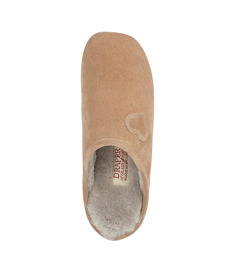 Heart Womens Sheepskin Mule Slippers