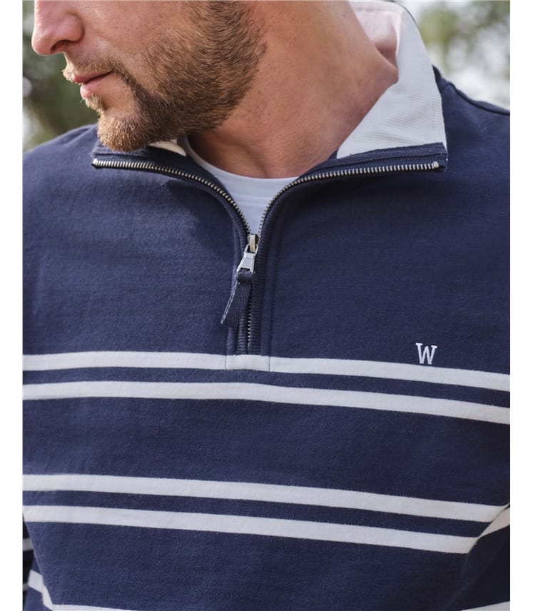 Sweat-shirt à col zippé - Homme - Coton bio