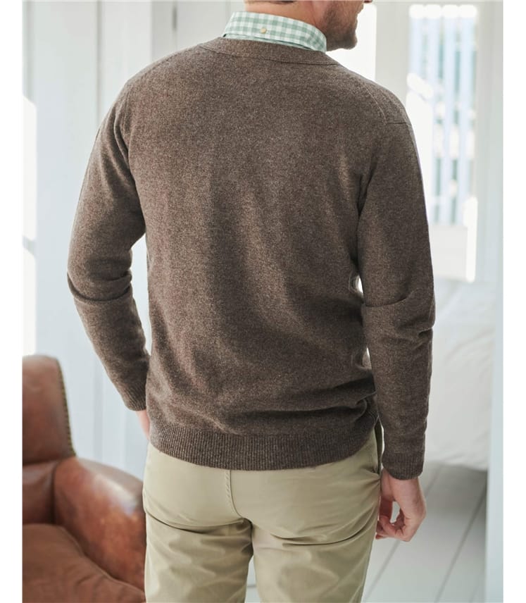Cardigan à col V - Homme - Laine d’agneau certifiée 100% RWS