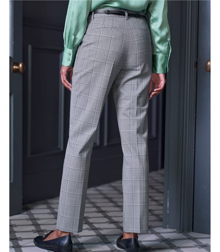 Wool Blend High Waist Trouser