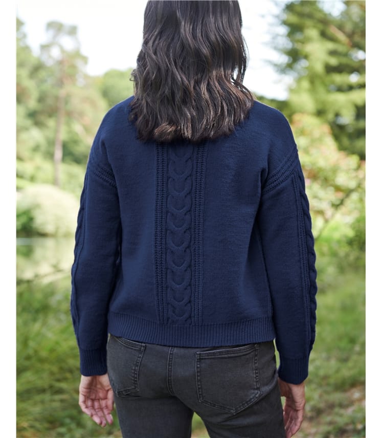 Cable Covered Buttons Cardigan