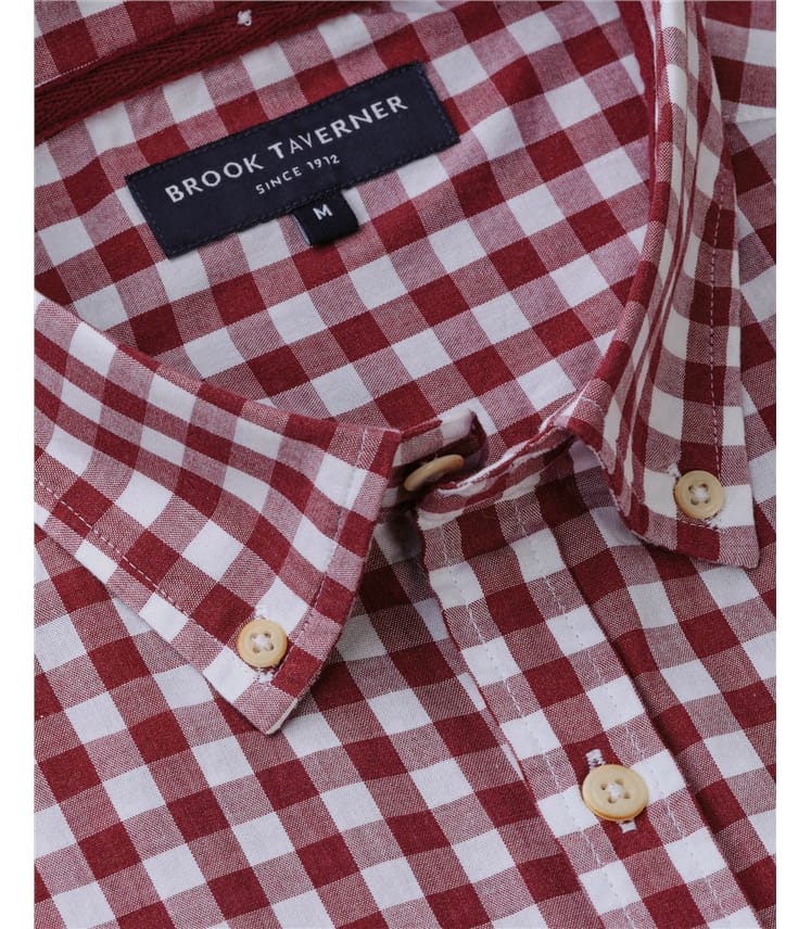 Relaxed Washed Poplin Gingham Shirt