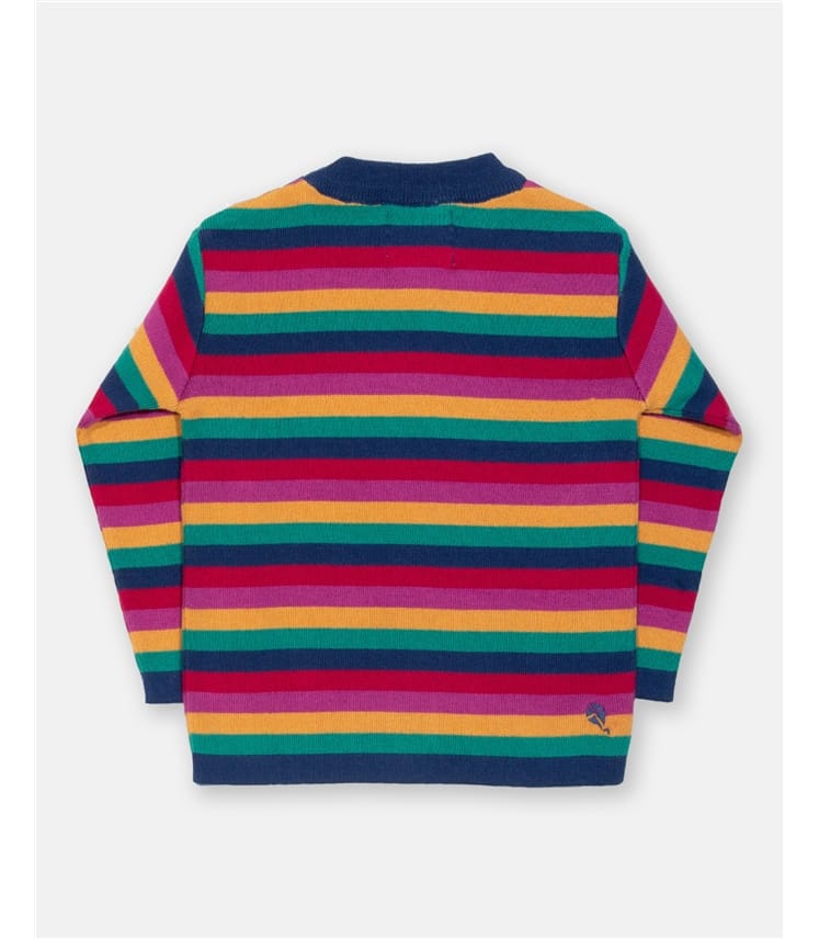Multi | Baby Rainbow stripe jumper | WoolOvers UK