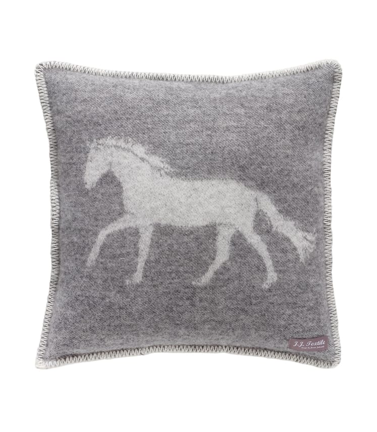 Soft Grey Gallop Horse Wool Animal Cushion Cover WoolOvers UK