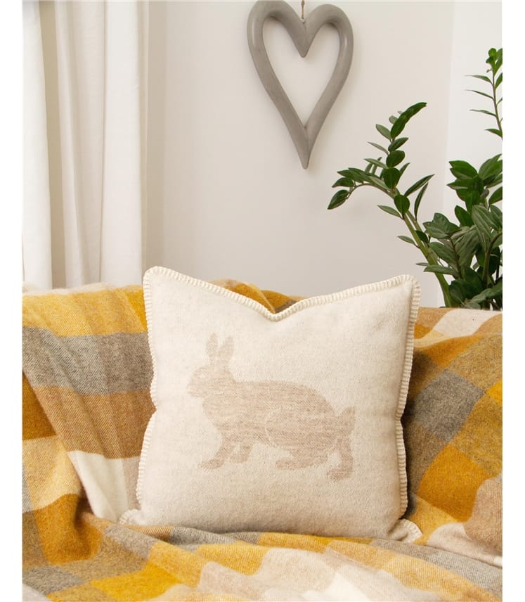 Soft Brown Hare Wool Animal Cushion Cover WoolOvers UK