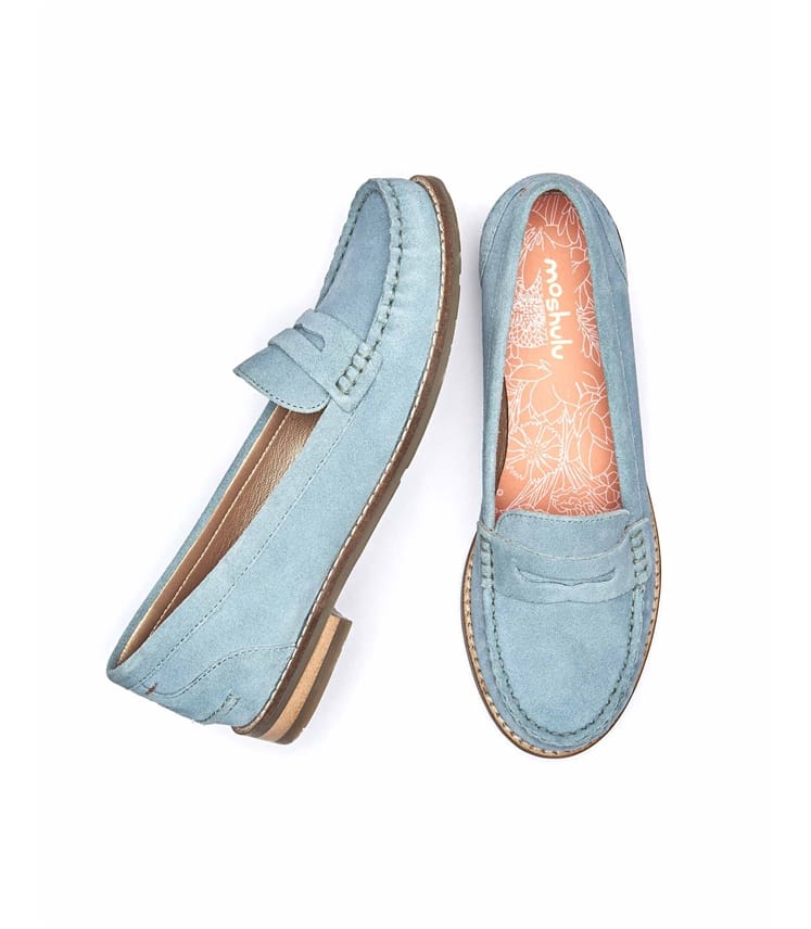 Light blue suede loafers on sale womens