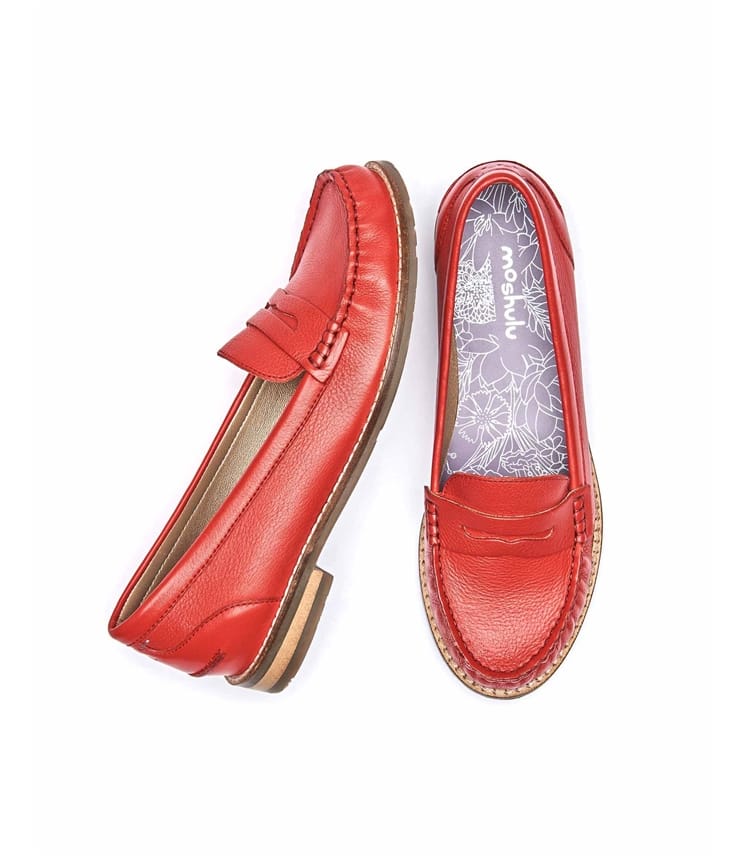 Bright Poppy Red | Petrel Leather | WoolOvers UK