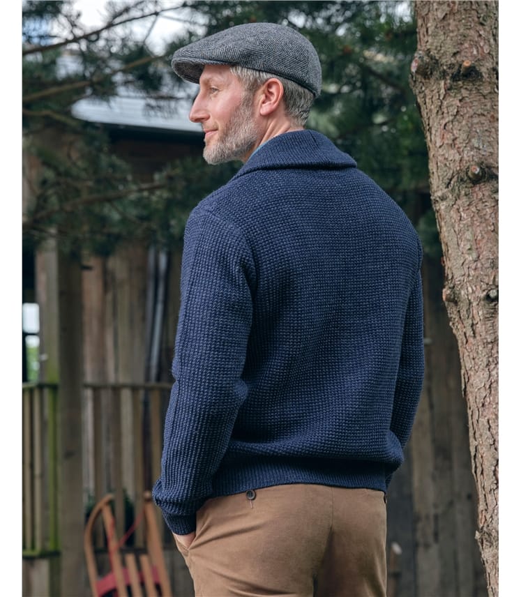 Cardigan à col châle en maille torsadée - Homme - Pure Laine d'agneau 