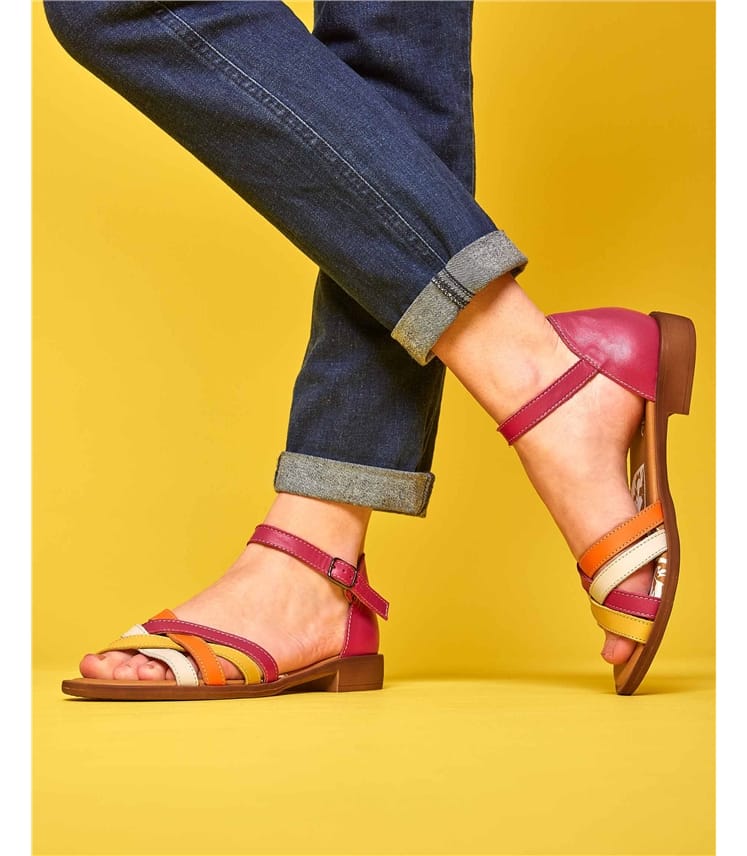 Raspberry store sandals heel