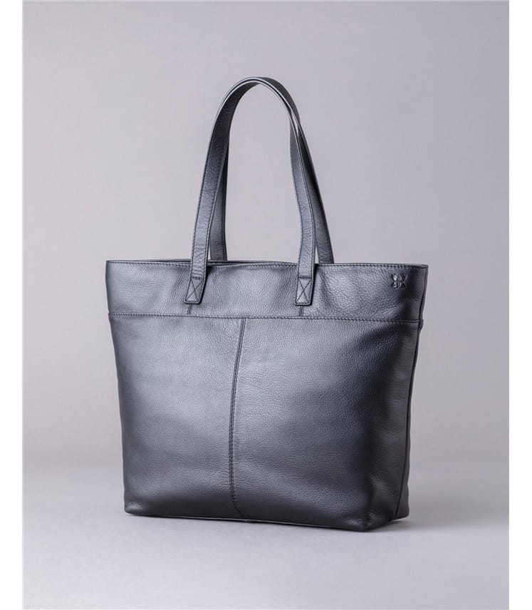 Black | Lakeland Leather Tote Bag | WoolOvers UK