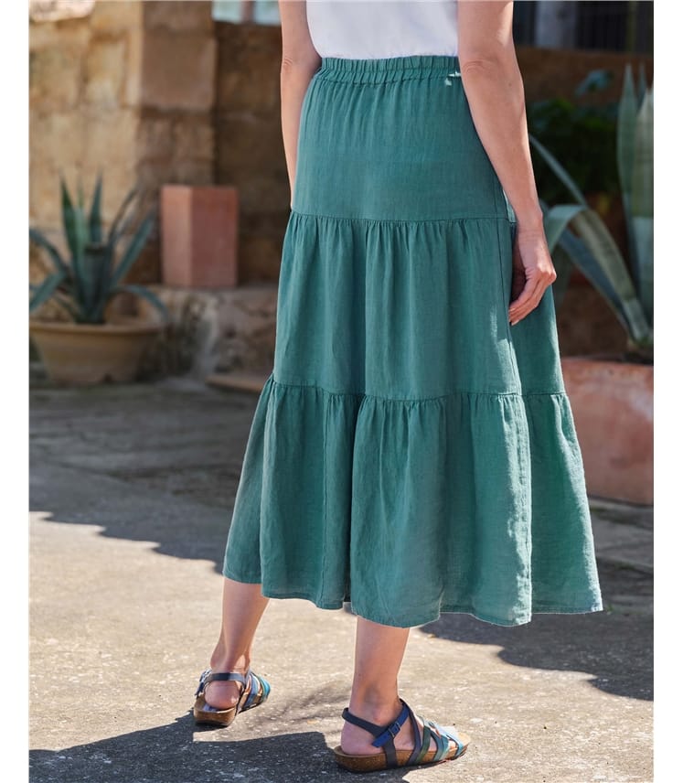 Linen Tiered Skirt