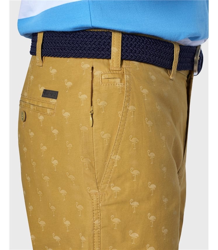 Barrington Flamingo Print Casual Classic Fit Shorts