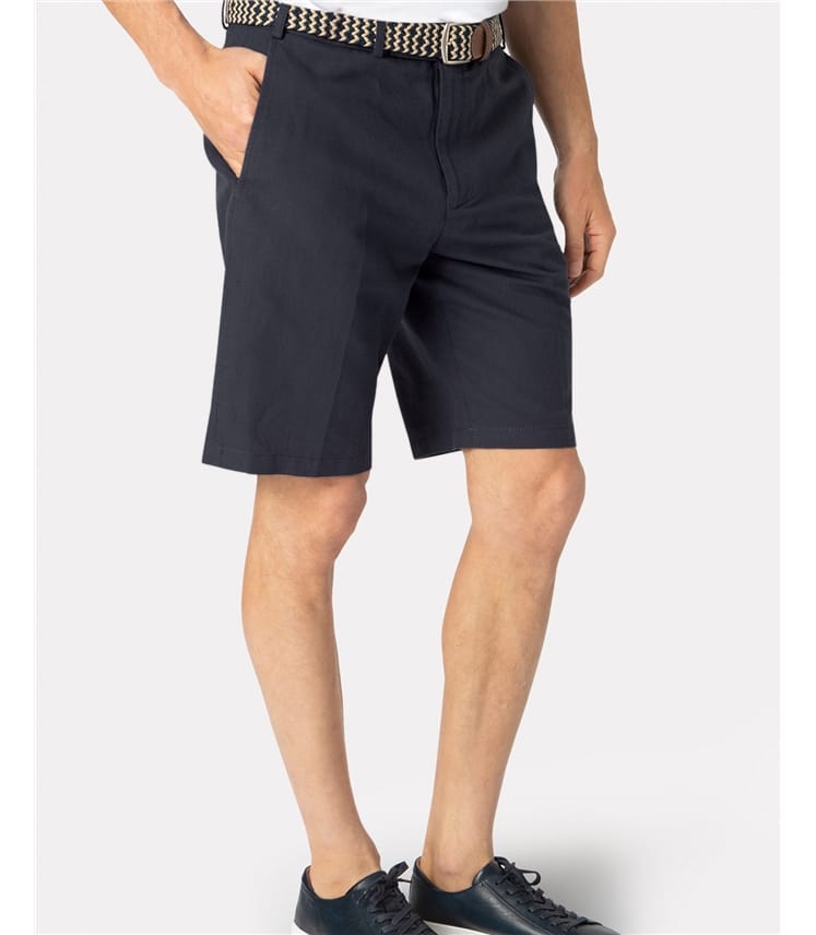 Navy | Amiss Stretch Tailored Fit Shorts | WoolOvers UK