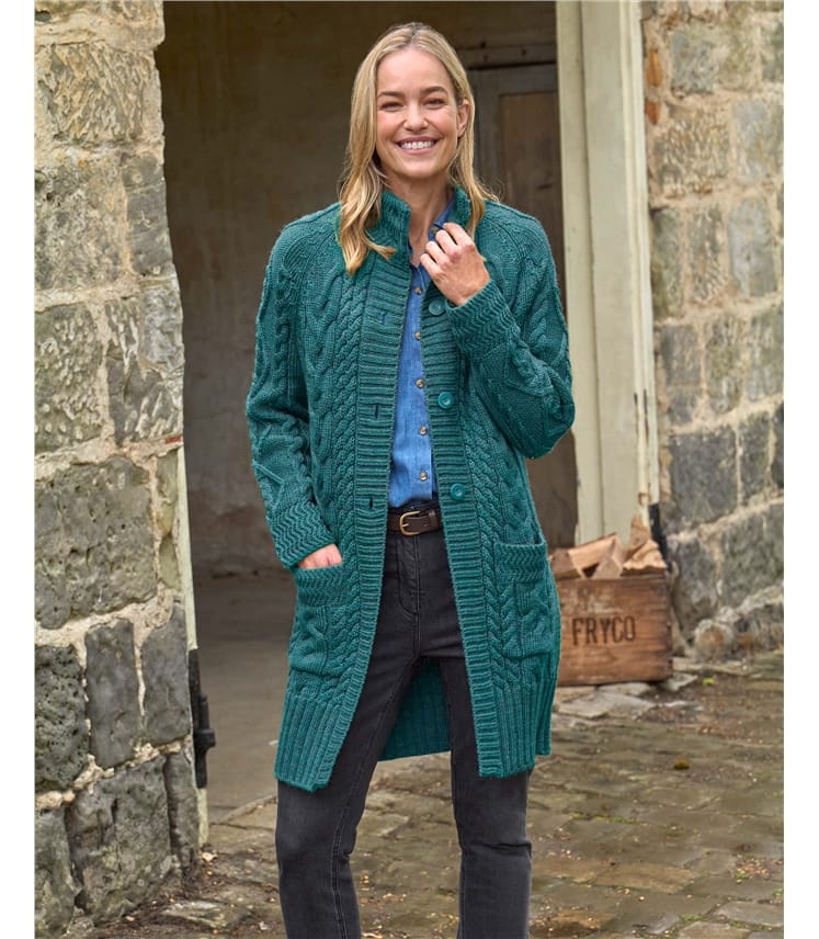 Pure Wool Aran Coatigan