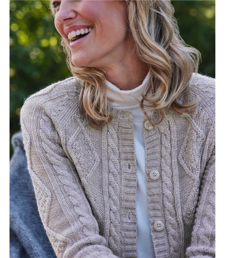 Cable Button Through Cardigan