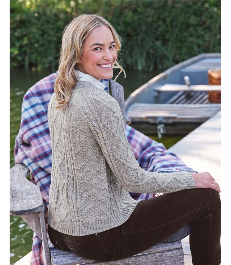 Cable Button Through Cardigan
