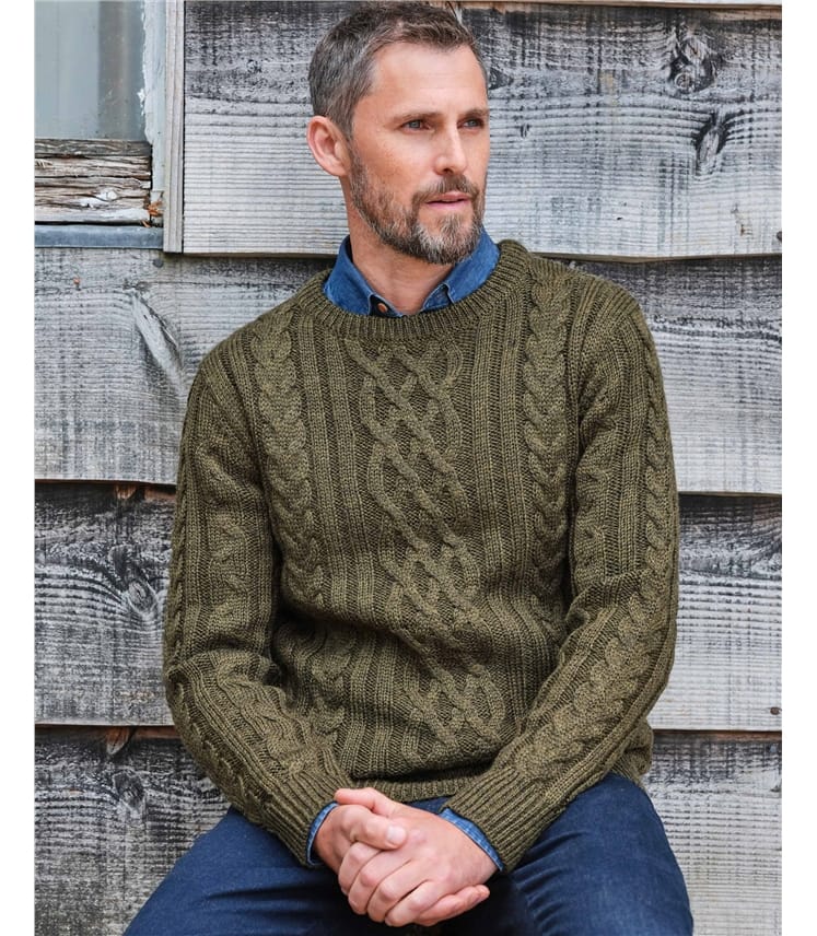 Men's Funnel Neck Jumper – 1/4 Zip Plain Knitted Pullover – S-2XL (Off White / Grey Mel)