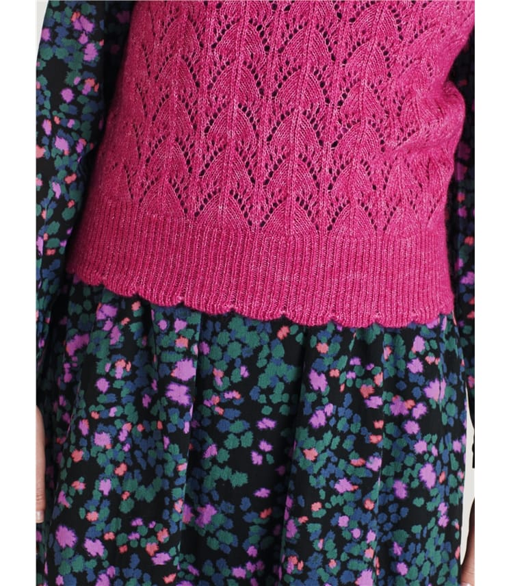Rhea Wool Pointelle Knit Vest