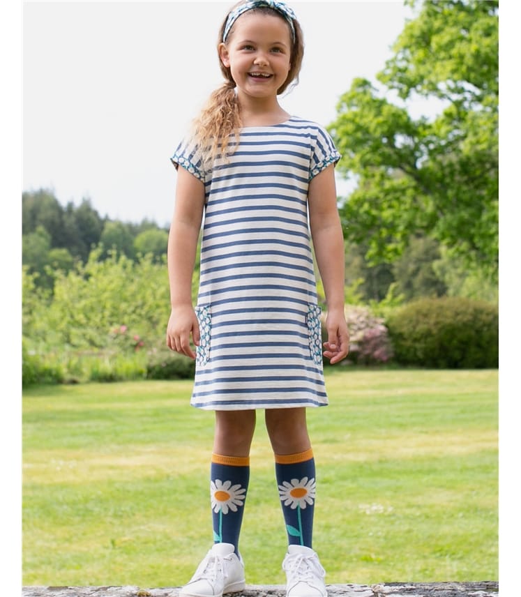 Matilda jane blue hotsell and white striped dress