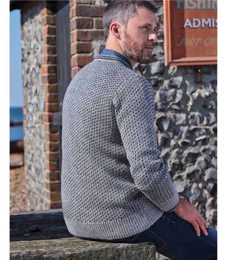 Pull en maille double - Homme - Pure Laine