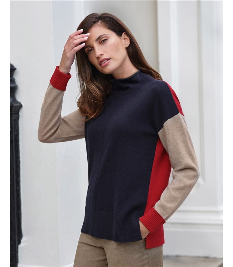 Autumn cashmere hot sale colorblock sweater