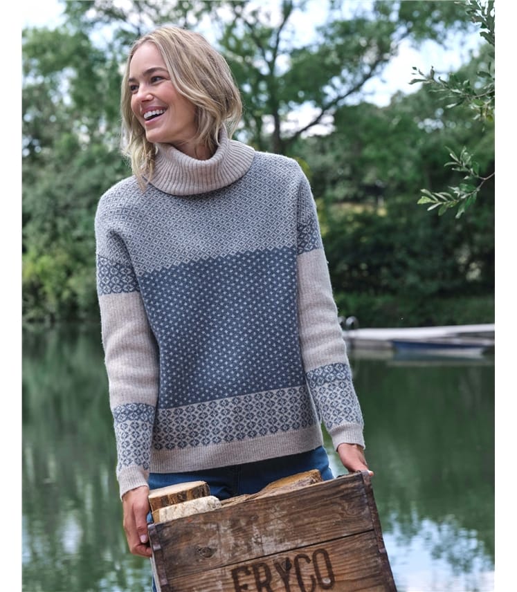 Mono Fairisle Rollkragenpullover 