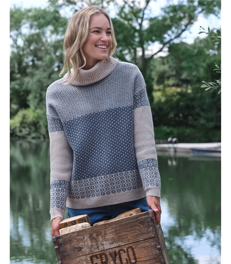 Mono Fairisle Rollkragenpullover 