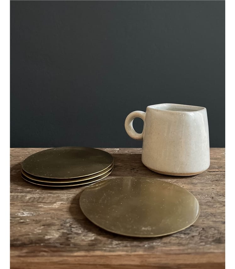Brass | of 4 Coasters | WoolOvers UK