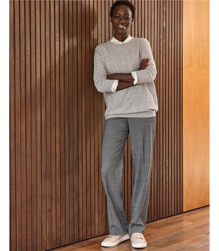 Wool Blend High Waist Trouser