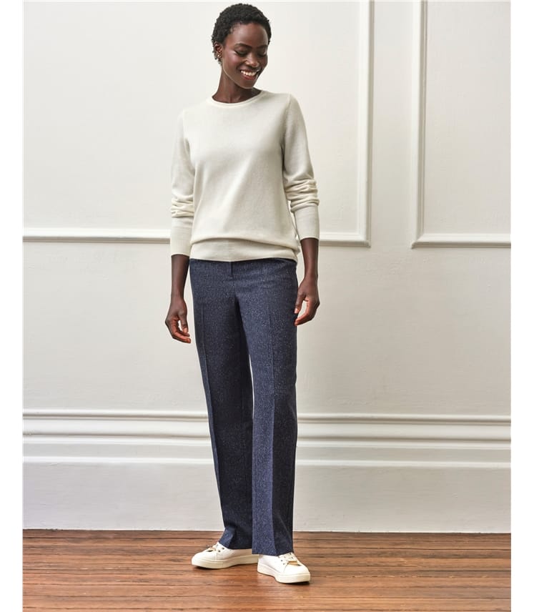 Wool Blend High Waist Trouser