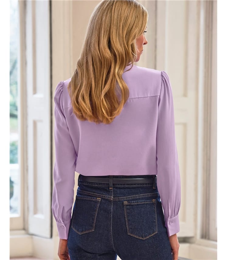 Embroidered Edge Washed Silk Shirt