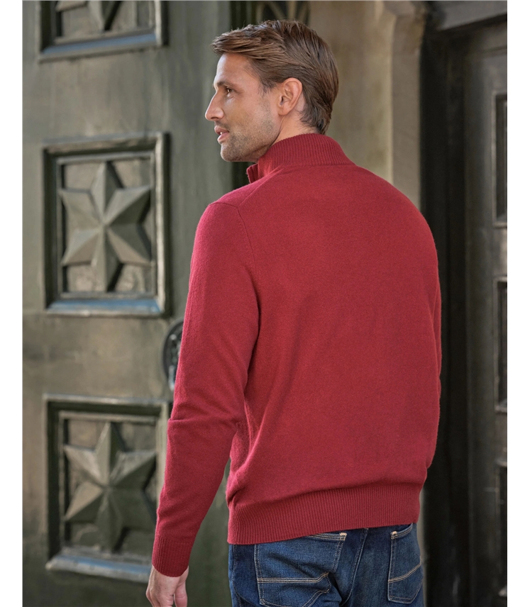 Mens Cashmere Zip Neck Sweater