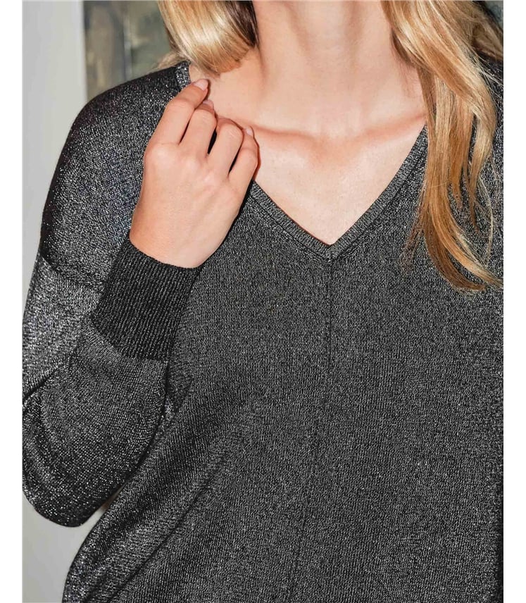 Wool Cashmere Metallic Sweater