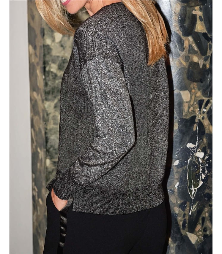 Wool Cashmere Metallic Sweater
