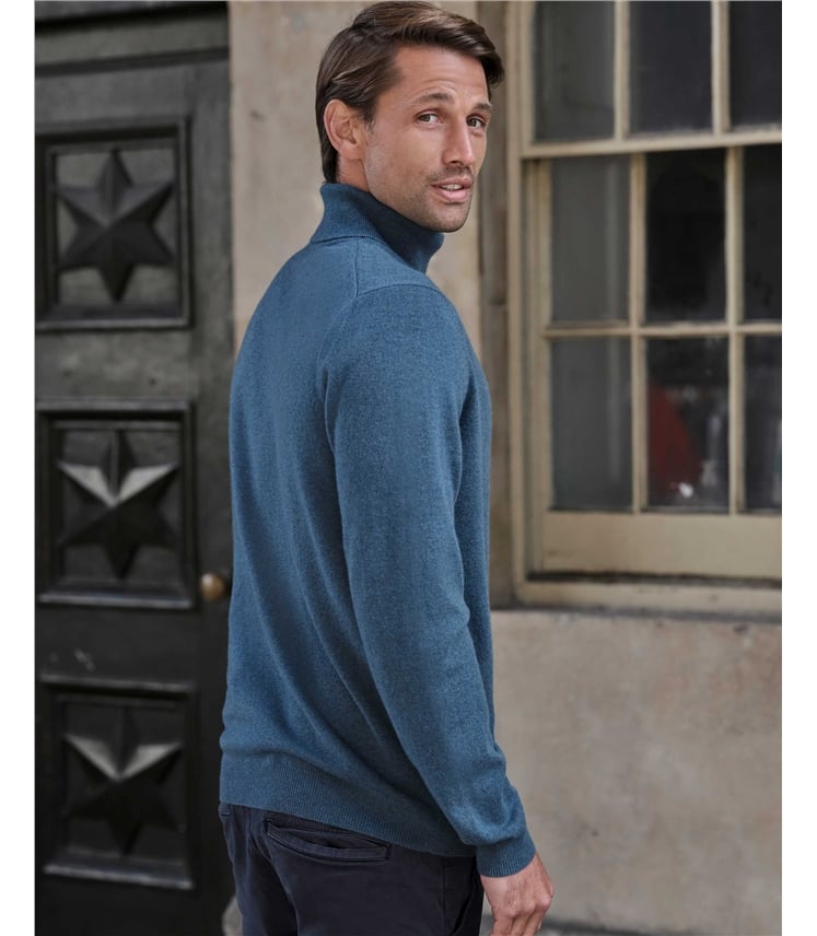 Mens Cashmere Roll Neck Sweater