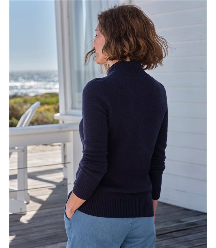 Strickjacke mit Reißverschluss aus Lammwolle für Damen