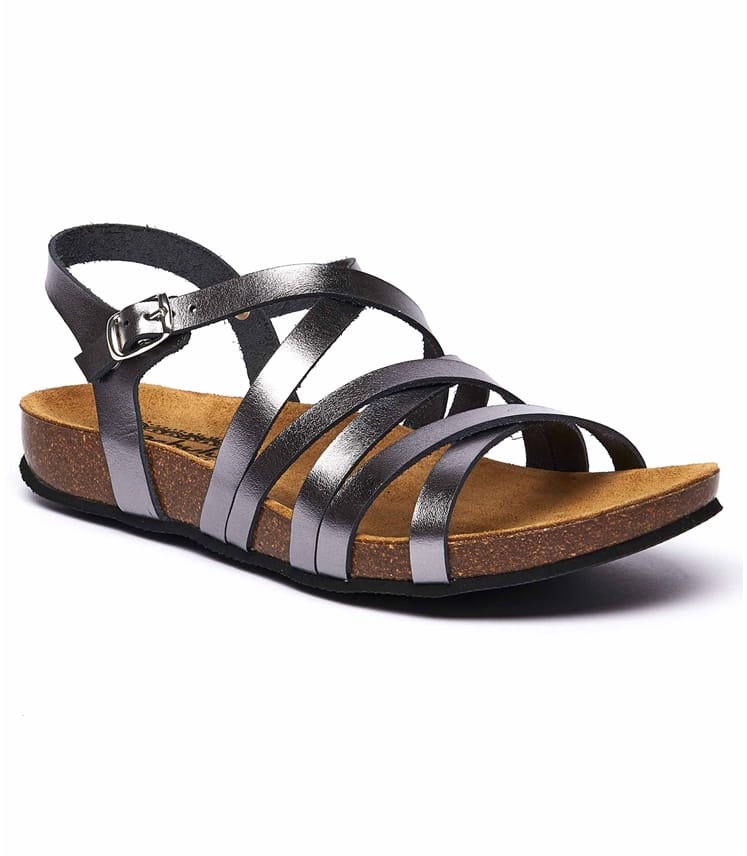 Brown Strappy Contoured Cork Sandals Women's | Size 3 | Ginger Ale Moshulu
