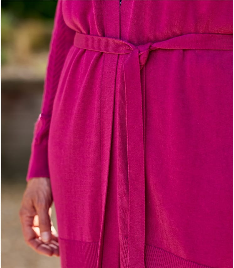 Womens Edge To Edge Cardigan With Tie Womens Edge To Edge Cardigan With Tie