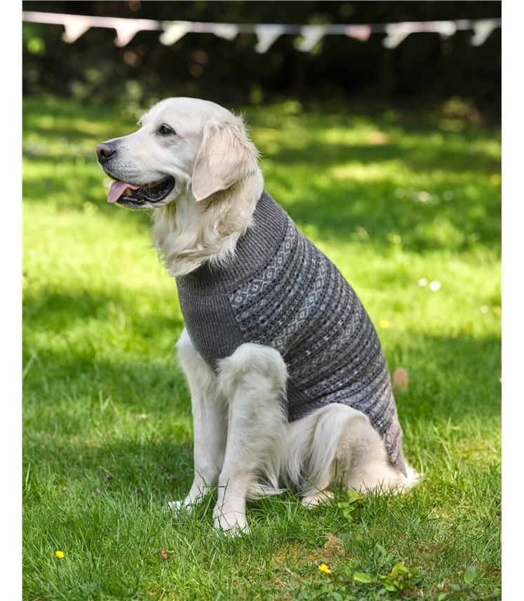 Lambswool Fairisle Knit Dog Sweater