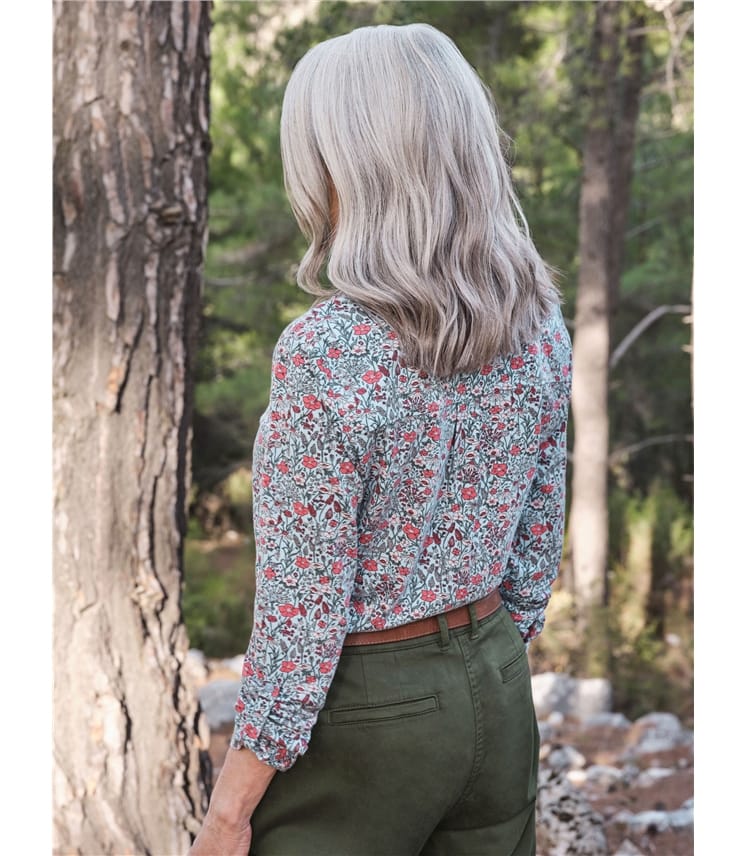 Spring Meadow Print | Soft Touch Jersey Shirt | WoolOvers US
