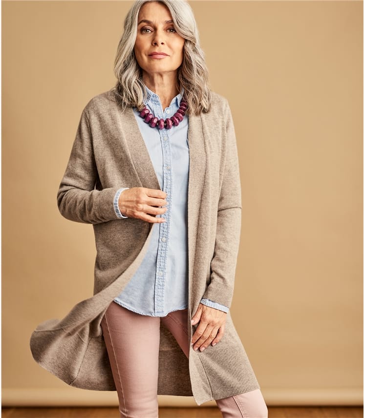 Pepper Cashmere & Merino Edge to Edge Long Cardigan WoolOvers AU
