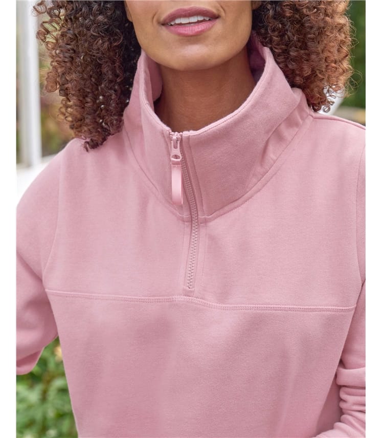 Serenity Organic Cotton Zip Neck Sweatshirt