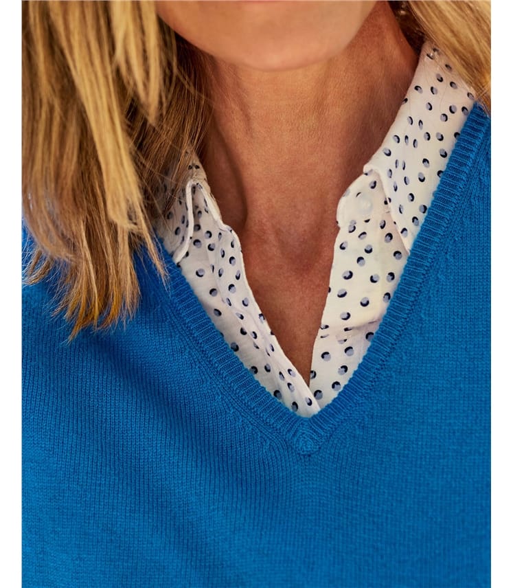 Pullover mit V-Ausschnitt aus Merinowolle und Kaschmir für Damen