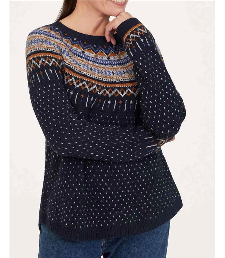 Freayer - Flauschiger Pullover mit Fairisle-Muster