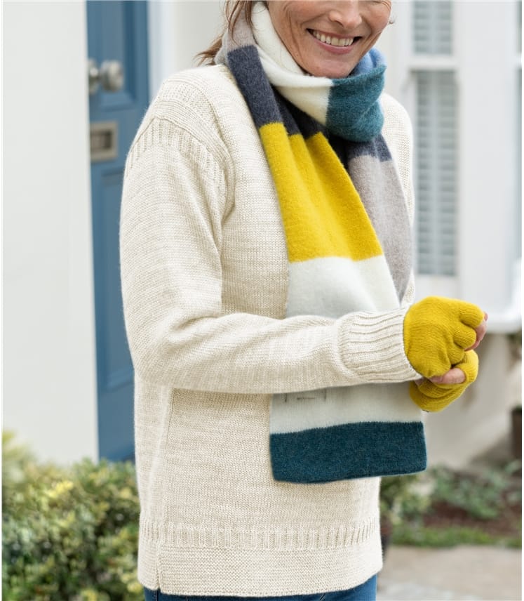 Cream Womens Pure Wool Guernsey Jumper WoolOvers AU