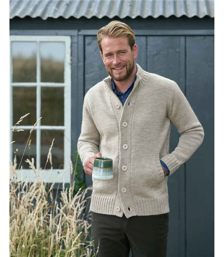 Refrigiwear Wolle Strickjacke in Natur für Herren Herren Bekleidung Pullover und Strickware Strickjacken 