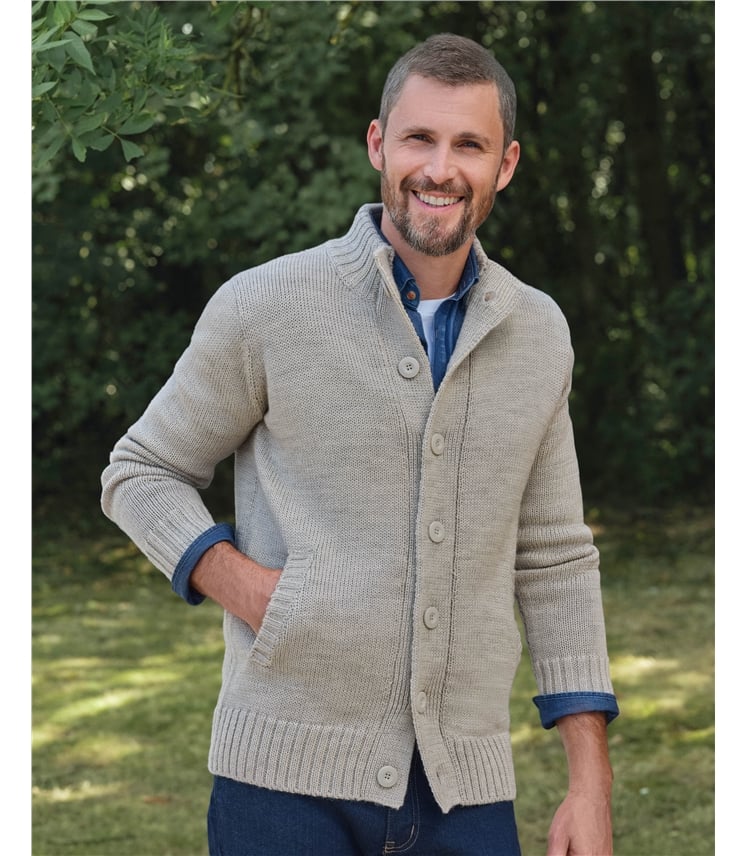 100% Pure Wool Button Everyday Cardigan