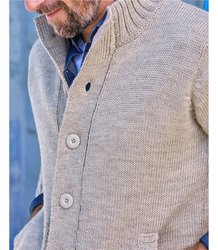 100% Pure Wool Button Everyday Cardigan