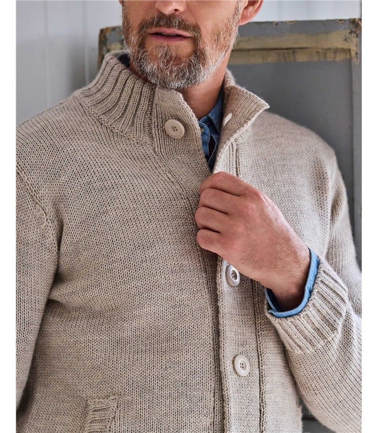 Strickjacke mit Knöpfen aus reiner Wolle für Herren
