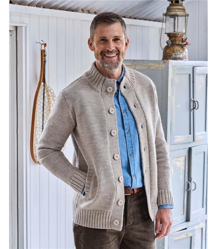 Strickjacke mit Knöpfen aus reiner Wolle für Herren